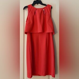Trina Turk Red / Orange High-Low Layered Dress